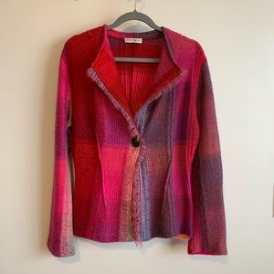 Aldomartin’s mohair wool blend plaid cardigan